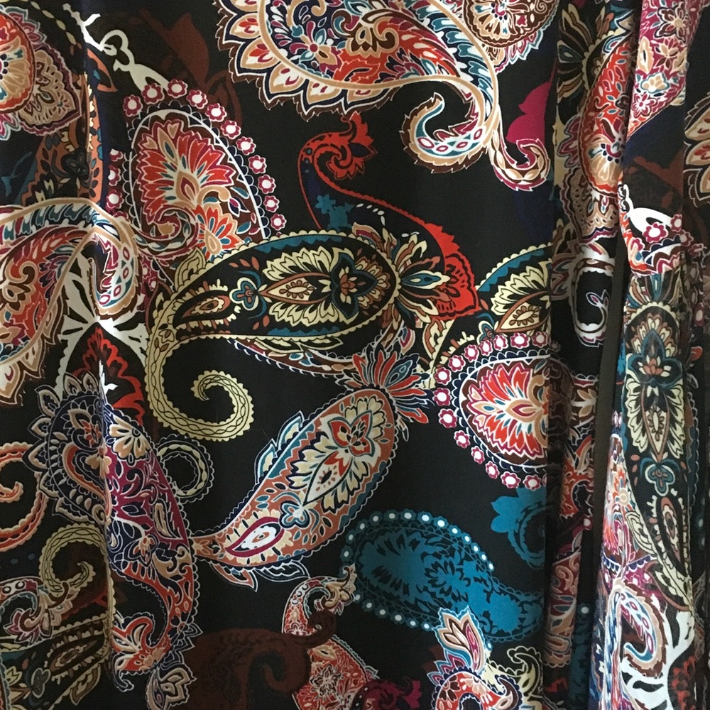 MSK Black Multicolor Paisley Bell Sleeve Dress - Picture 2 of 4